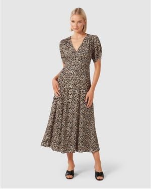 Forever New Valda Casa Midi Dress - Brown