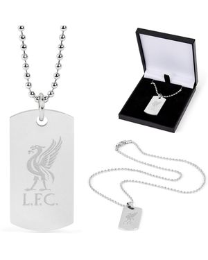Team Officially Licensed Stainless Steel Dog Tag And Ball Chain - White