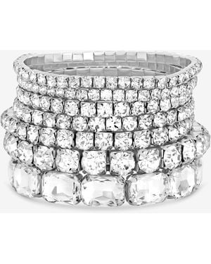 Mood Crystal Statement Multi Pack Bracelet - White