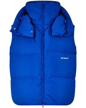 Off-White c/o Virgil Abloh Off- Bounce Down Hooded Short Puffer Jacket - Blue