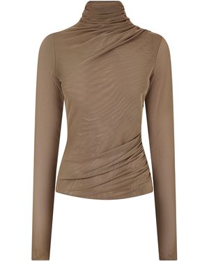 JBQ Paxton Long-Sleeve Blouse - Brown