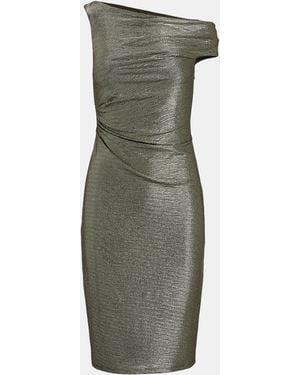 Ralph Lauren Metallic One-Shoulder Cocktail Dress - Green