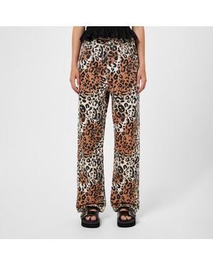 HUGO Hisanna Leopard Trousers - Brown