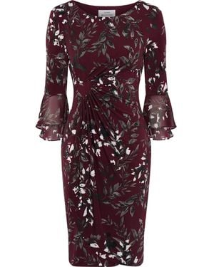 Gina Bacconi Kristin Floral Sheath Dress - Red