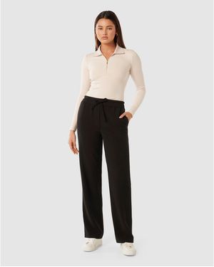 Forever New Teagan Straight Leg Trousers - Black