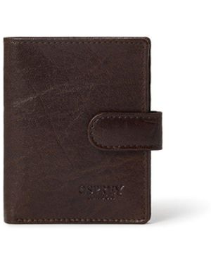 Osprey Popper Leather Embossed Billfold Wallet - Brown