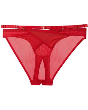 Playful Promises Eddie Ruby Crotchless Brief - Red