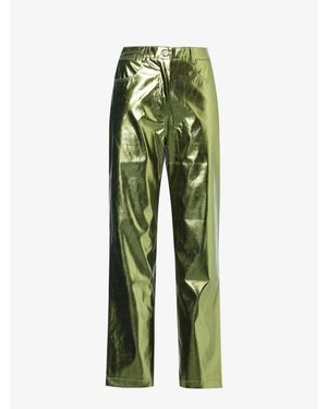 Amy Lynn Lupe Mtl Trainer Straight Leg Trousers - Green