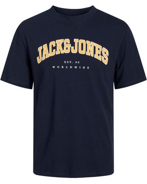 Jack & Jones Varsity Logo Plus Size T-Shirt - Blue