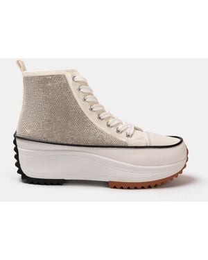 Firetrap Platform Hi Top Ladies Trainers - Natural
