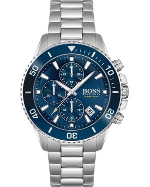 BOSS Gents Admiral Stainless Steel Mesh Strap Watch - Blue
