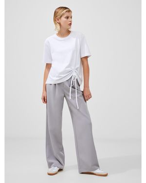French Connection Rallie Cotton Ruched T-Shirt - Grey
