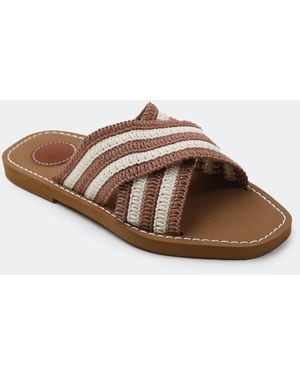 Where's That From Woven Flat Sandals - Brown