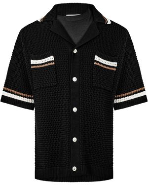 The Couture Club Patterned Short Sleeve Shirt - Black