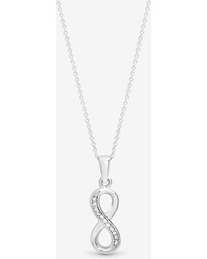 Simply Silver Sterling 925 Cz Infinity Pendant - White