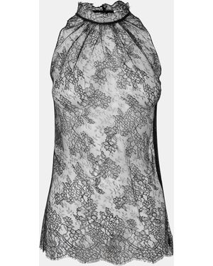 McQueen Sleeveless Lace Top - Grey