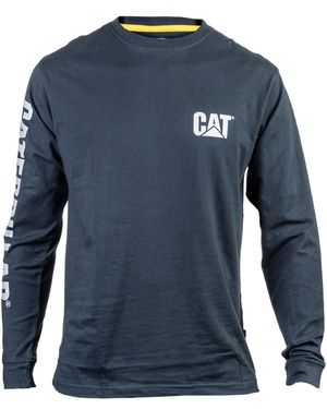 Caterpillar Trademark Banner Long Sleeve T-Shirt - Blue