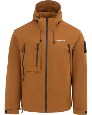 Firetrap Windproof Hooded Long Sleeve Windbreaker - Brown