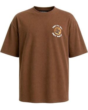 PRETTY BOY UGLY WORLD Pbuw New World T-Shirt - Brown