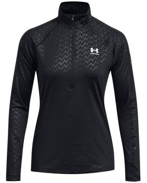 Under Armour Emboss 1/2-Zip Slim-Fit Performance Tracksuit Top - Black