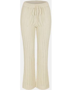 Noisy May Knitted Flared Trousers - Natural