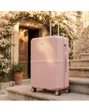 Pierre Cardin Monaco Premium Hard Shell Suitcase Wheeled Luggage - Pink