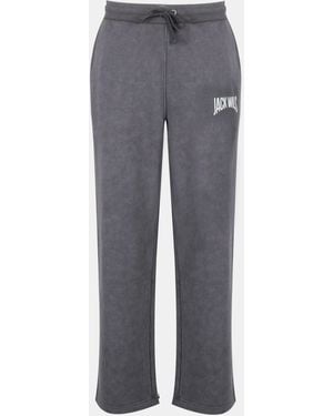 Jack Wills Graphic Cotton Open Hem Fleece Joggers - Grey