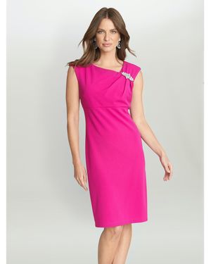 Gina Bacconi Chaselynn Empire Waist Sheath Dress - Pink