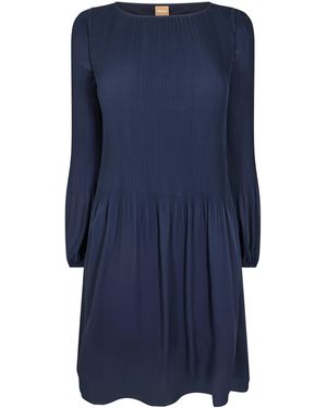 BOSS Dasie Skater Dress, Skater Dress Design - Blue