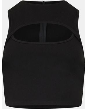 Jack Wills Ponte Cut-Out Racerback Vest - Black