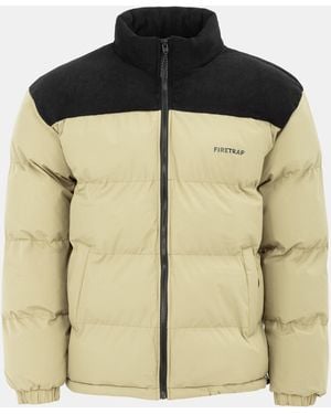 Firetrap Full Zip Funnel Neck Long Sleeve Puffer Jacket - Green