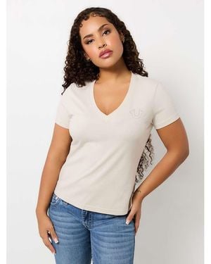 TRUE RELIGION Horseshoe V-Neck T-Shirt - White
