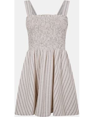 Jack Wills Shirred Skater Dress - Grey