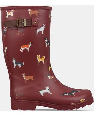 Gelert Fur Lined Welly Boot - Red