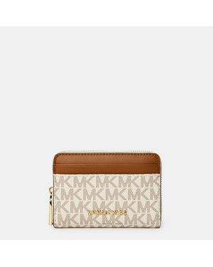 MICHAEL Michael Kors Jet Set Signature Zip Around Purse - Metallic