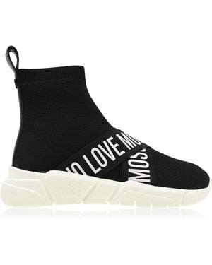 Love Moschino Strap Sock Runners - Black