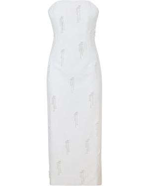 Odd Muse Embellished Long Midi Dress - White