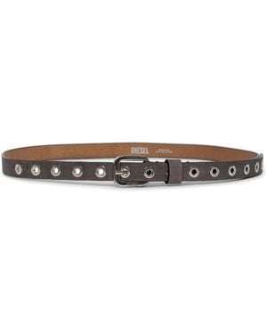 DIESEL B-D Stud 40 Leather Belt - Natural