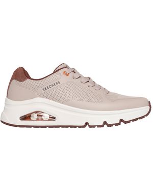 Skechers Leather Decorative Stitch Low-Top Trainers - Pink