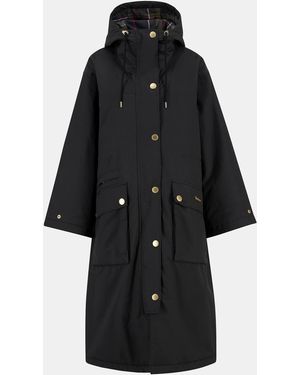 Barbour Dena Showerproof Hooded Long Sleeve Full Zip Rain Anorak - Black