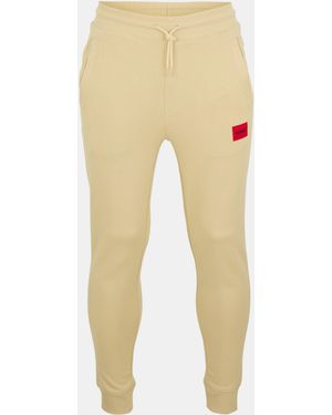 HUGO Closed Hem Fleece Joggers - Yellow