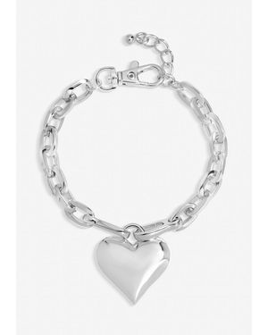 Mood Plated Polished Heart Bracelet - Metallic