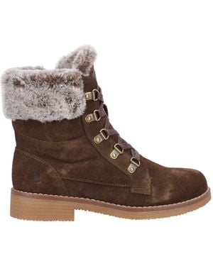 Hush Puppies Florence Water-Resistant Suede Flat Ankle Boots - Brown