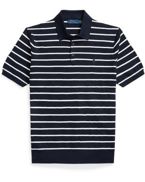 Polo Ralph Lauren Knitted Short Sleeve Polo Shirt - Blue