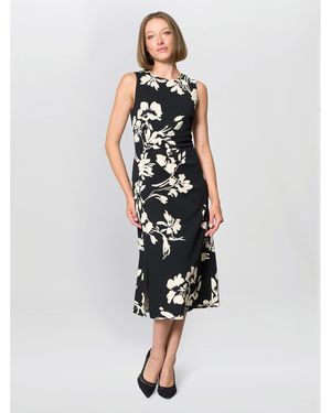 Gina Bacconi Joely Placement Floral Print Dress - Black
