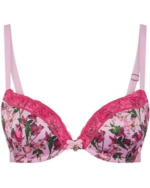 Ted Baker Push Up Floral Balconette Bra - Pink