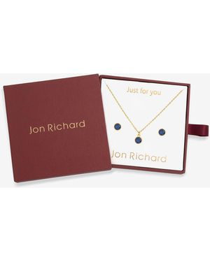 Jon Richard 14Ct Plated Birthstone Bezel Set - Red