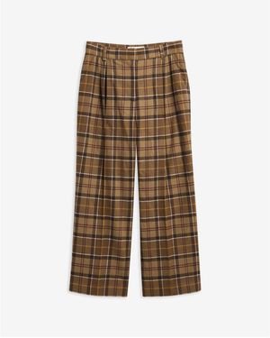 Barbour Darwen Edit Tartan Wide Leg Trousers - Brown