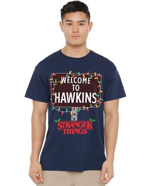Stranger Things Christmas Welcome To Hawkins T-Shi - Blue