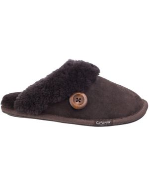 Cotswold Lechlade Sheepskin Mule Slipper - Brown